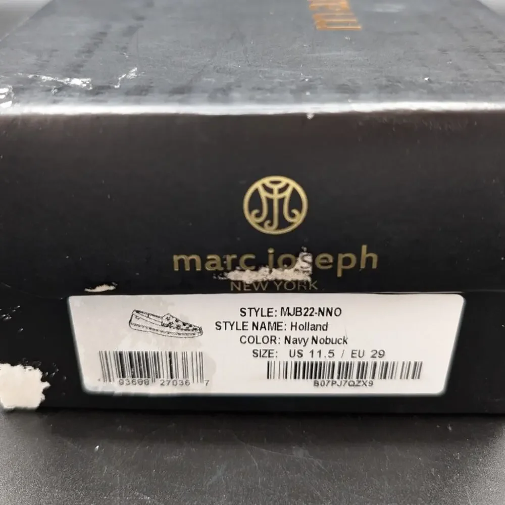 Marc Joseph Loafers Youth 11.5 Navy Blue Gold Stars Slip On Shoes Holland Preppy